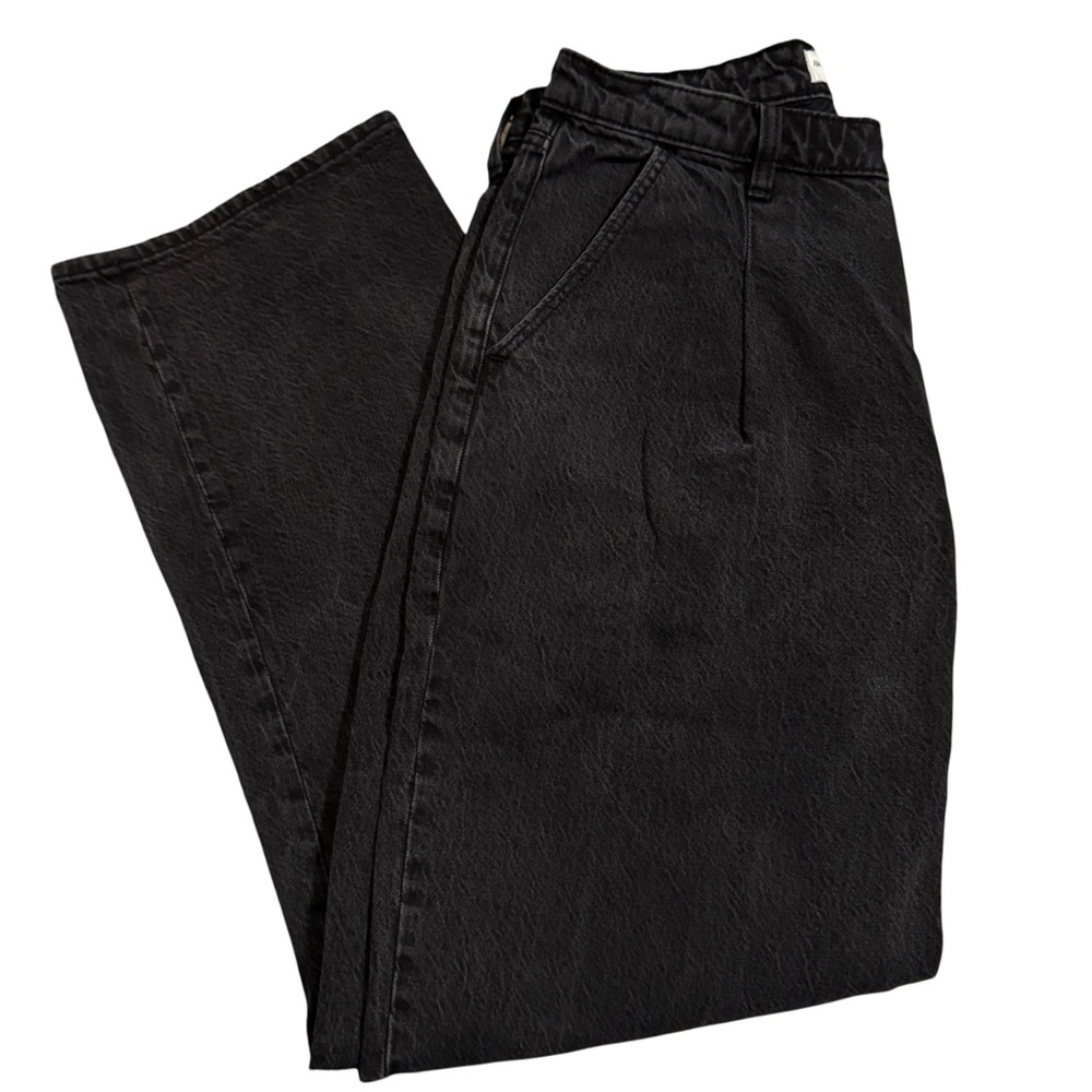 Abercrombie & Fitch Curve Love Pleated The Loose High Rise 31/12 Long Black Jean
